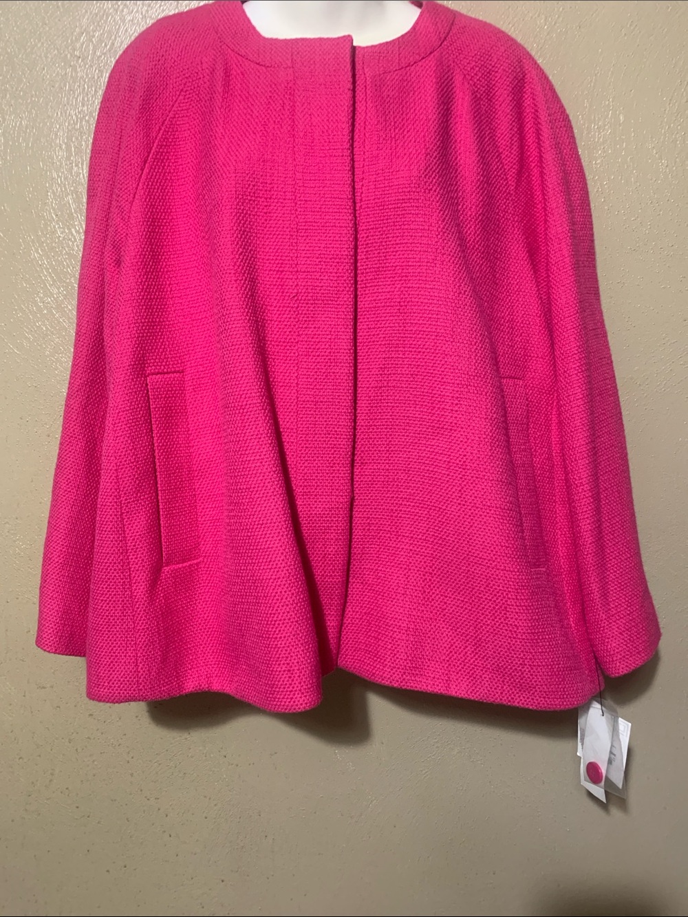 Liz Claiborne 2X Hot Pink Button Jacket Pockets NWT